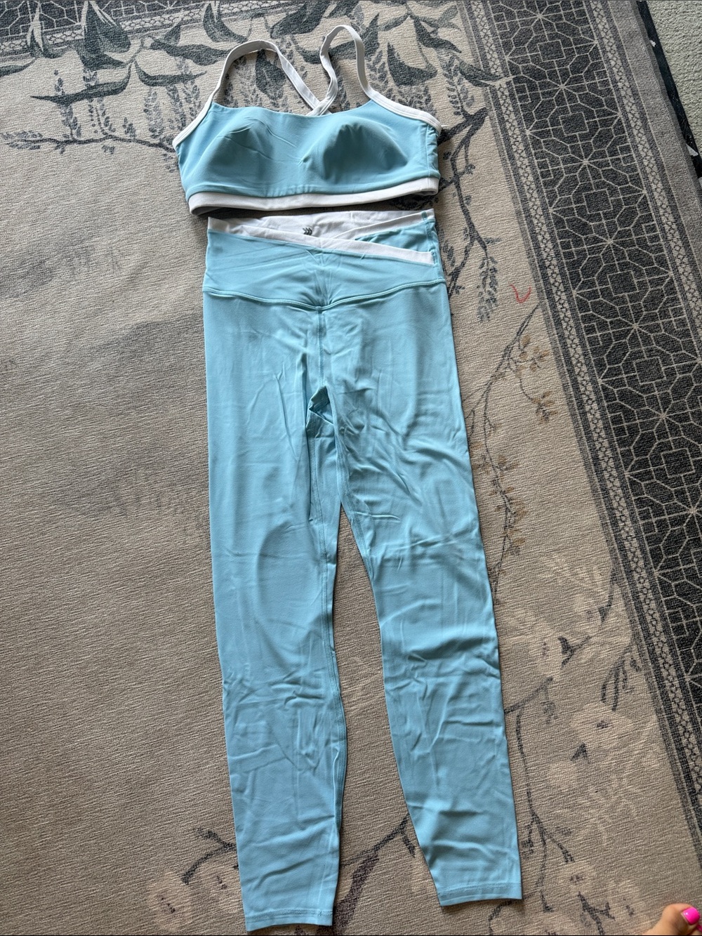 All in motion light blue and white workout set